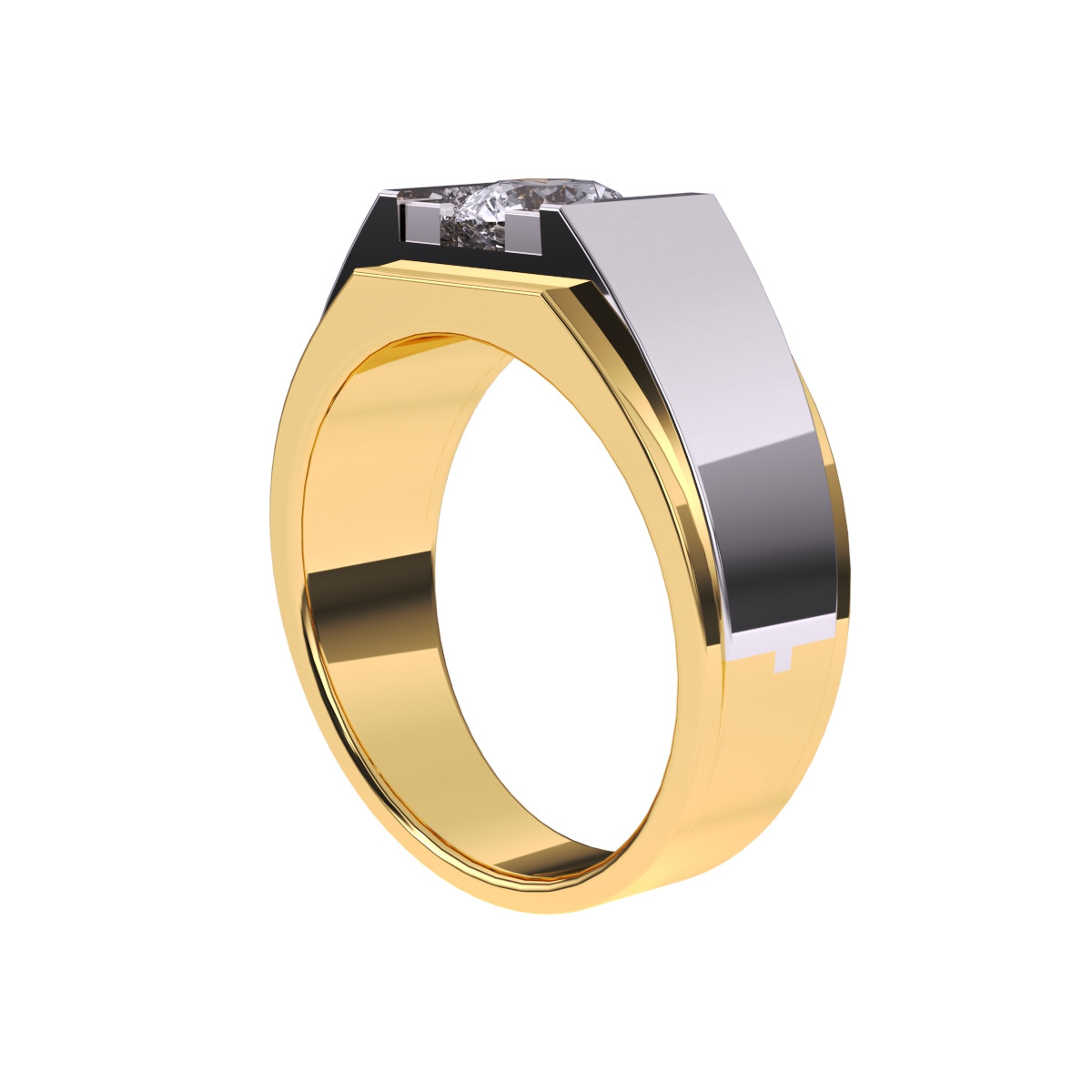 Unique Lab Grown Solitaire Men's Ring